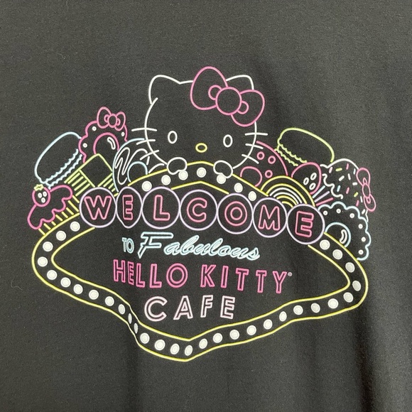 Hello Kitty Cafe black short sleeve shirt T-shirt women’s size XL - Picture 5 of 8